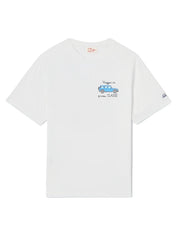 T-SHIRT PORTOFINO BIANCA CON RICAMO VIAGGIO IN PRIMA CLASSE