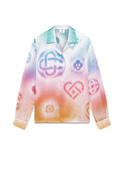 HALFTONE LOGO LONG SLEEVE SILK SHIRT CASABLANCA