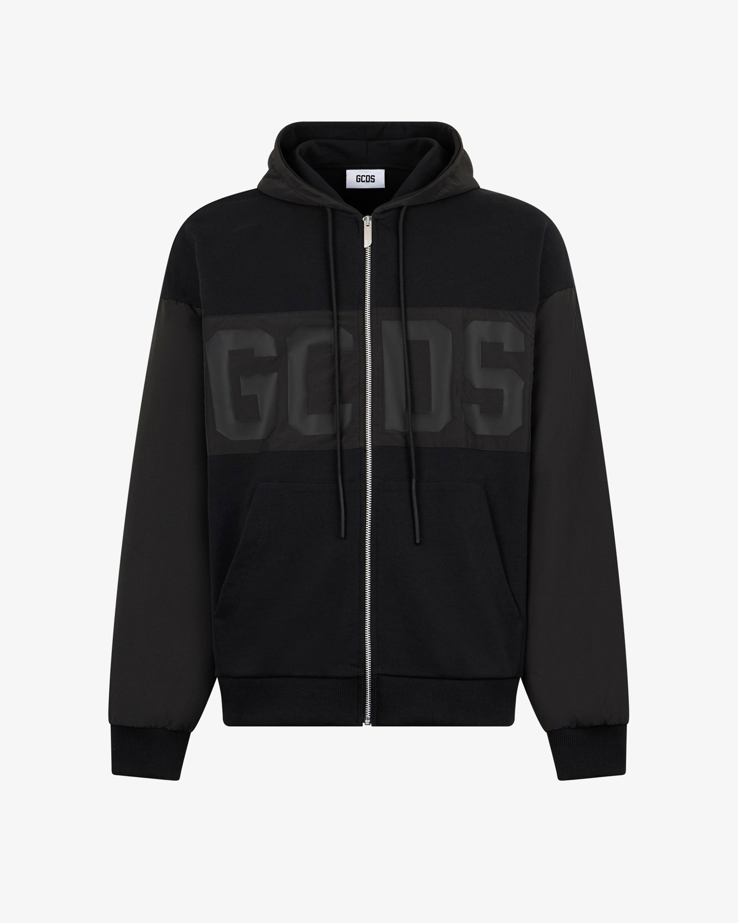 FELPA CON ZIP INTEGRALE E BANDA LOGO GCDS