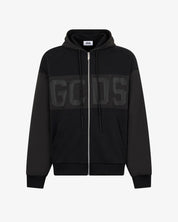 FELPA CON ZIP INTEGRALE E BANDA LOGO GCDS