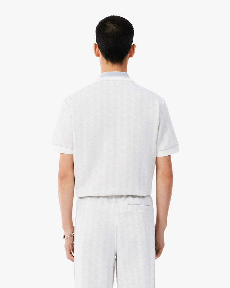 Polo dal taglio classico in jacquard con monogramma LACOSTE