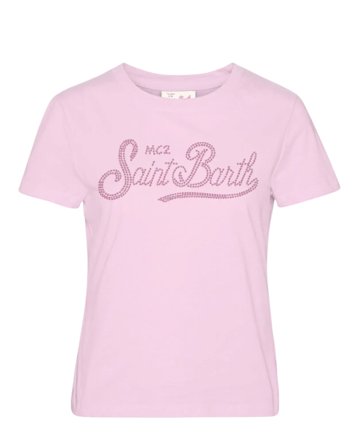T-SHIRT EMILIE ROSA CON LOGO IN STRASS