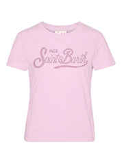 T-SHIRT EMILIE ROSA CON LOGO IN STRASS
