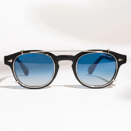 Occhiali SUNGLASSES nero clip blu