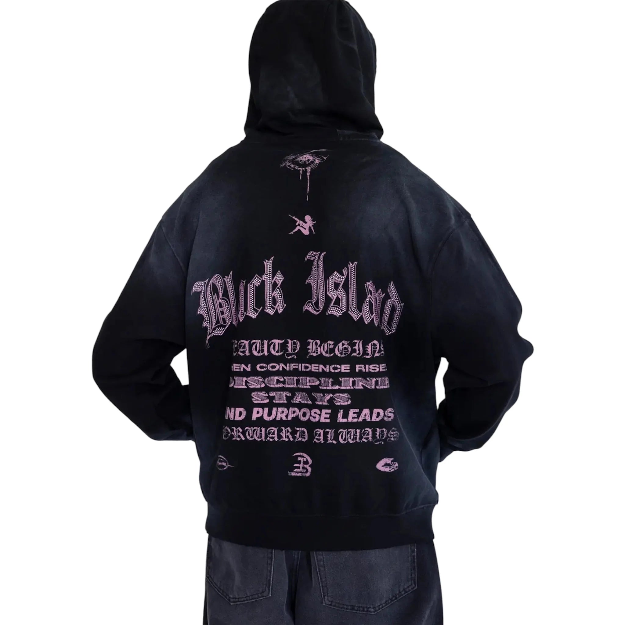 FELPA CAPPUCCIO BLACK ISLAND