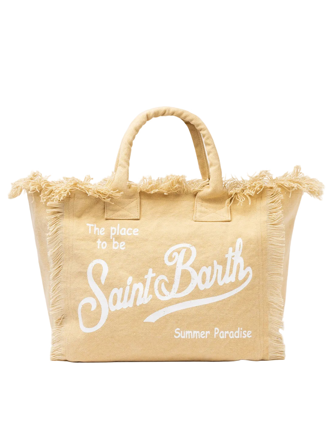 BORSA A SPALLA VANITY IN CANVAS DI COTONE BEIGE