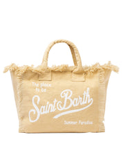 BORSA A SPALLA VANITY IN CANVAS DI COTONE BEIGE