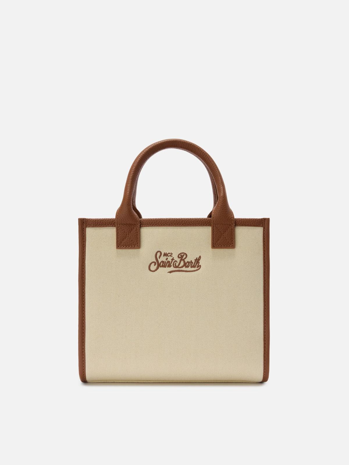 BORSA VANITY MEDIUM IN CANVAS E PELLE MARTELLATA SAINT BARTH