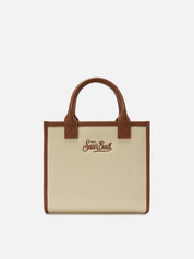 BORSA VANITY MEDIUM IN CANVAS E PELLE MARTELLATA SAINT BARTH