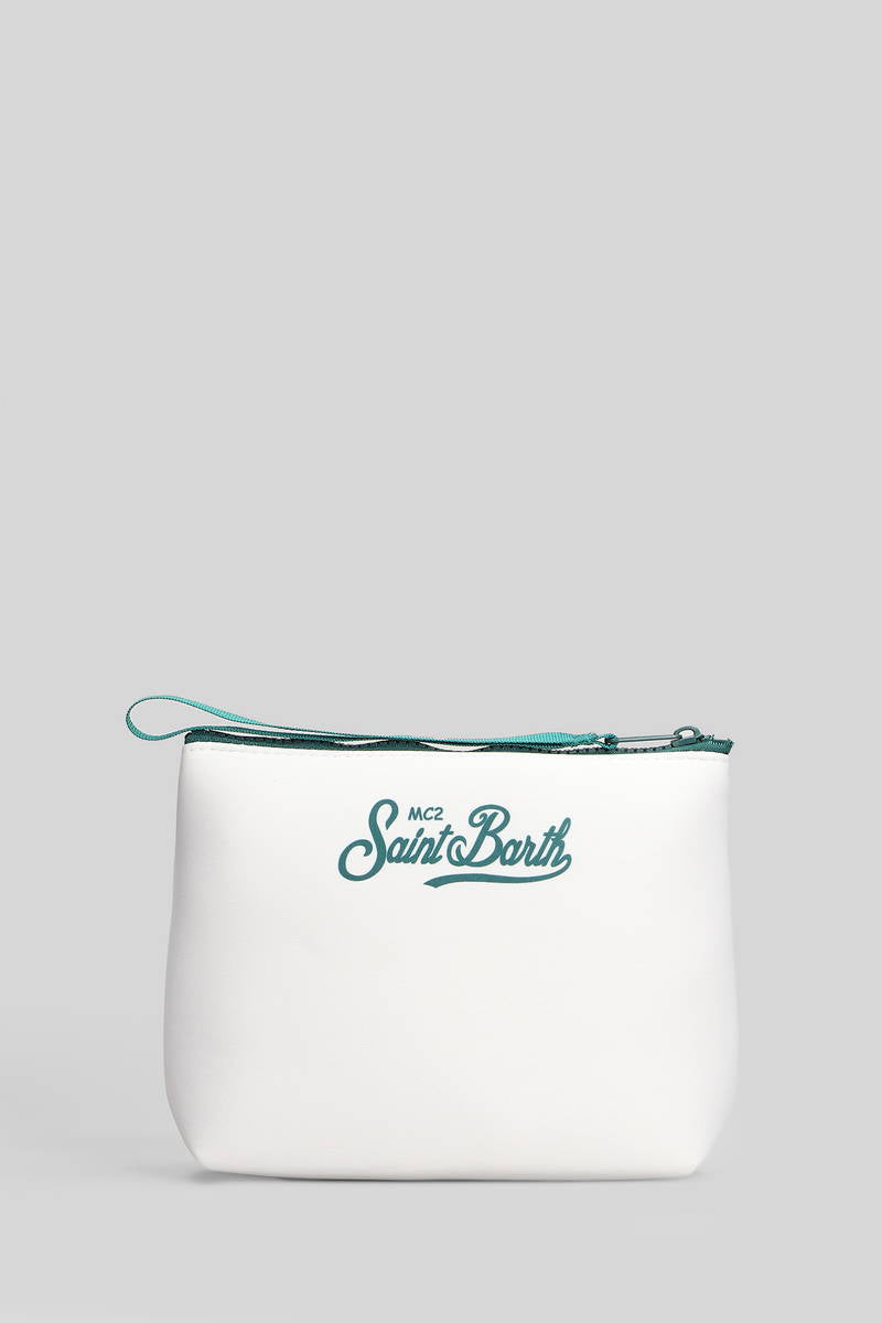 SAINT BARTH MC2 POCHETTE ALINE IN TESSUTO BIANCO