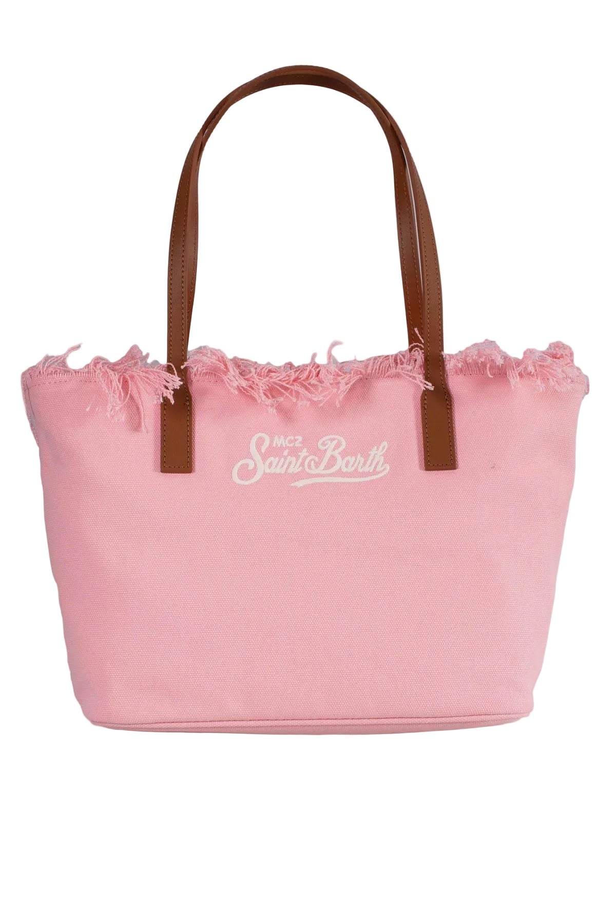 BORSA SHOPPER CITY IN TESSUTO ROSA CON FRANGE SAINT BARTH