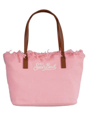 BORSA SHOPPER CITY IN TESSUTO ROSA CON FRANGE SAINT BARTH