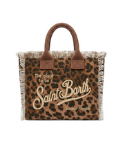 BORSA VANITY MINI IN CANVAS LEOPARDATO SAINT BARTH
