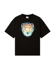 T-SHIRT NERA A MANICHE CORTE OVERSIZE AIRSPRAY CASABLANCA