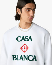FELPA BIANCA CON LOGO CON DIAMANTE CASABLANCA