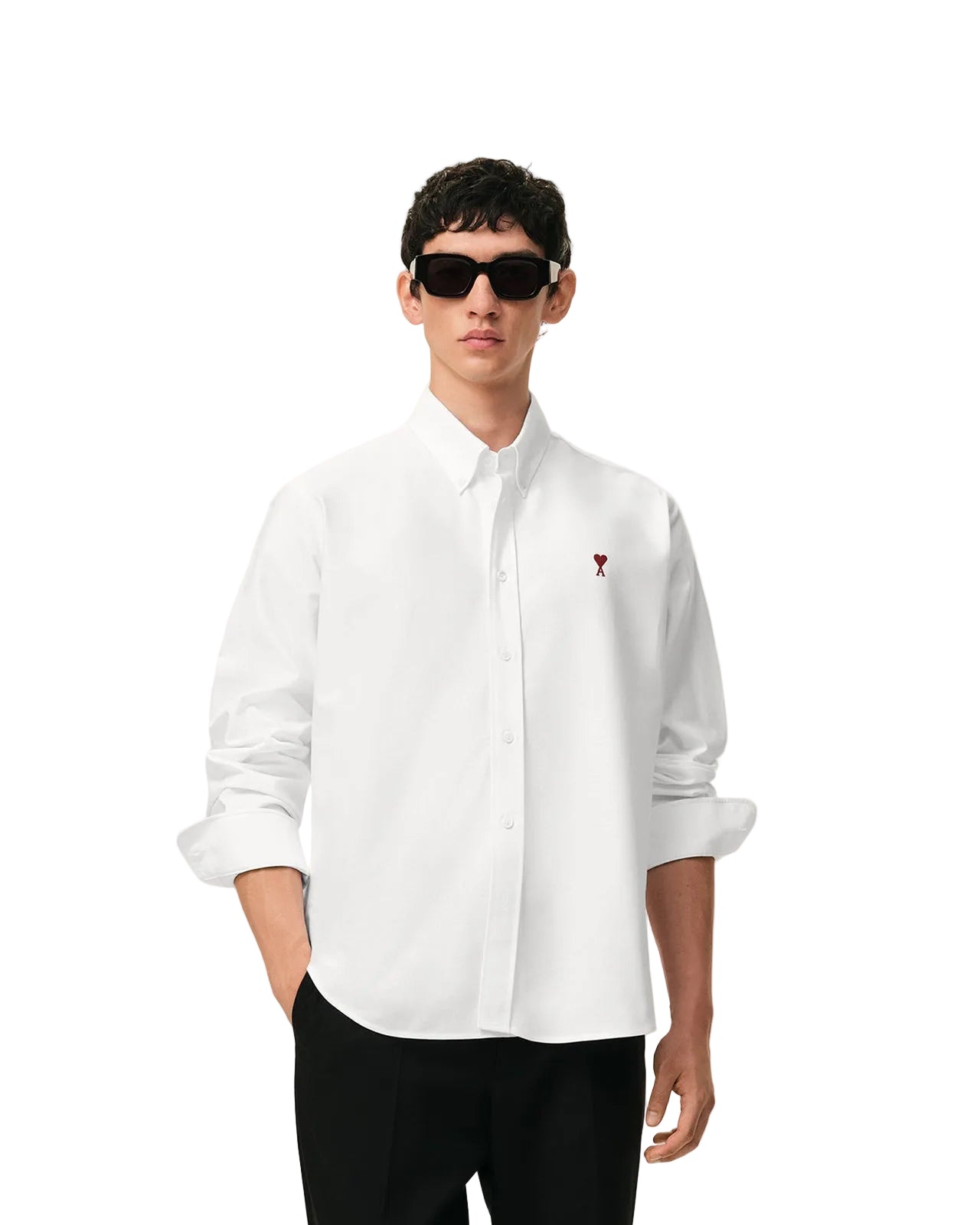 CAMICIA AMI DE COEUR IN COTONE BIANCO AMI PARIS