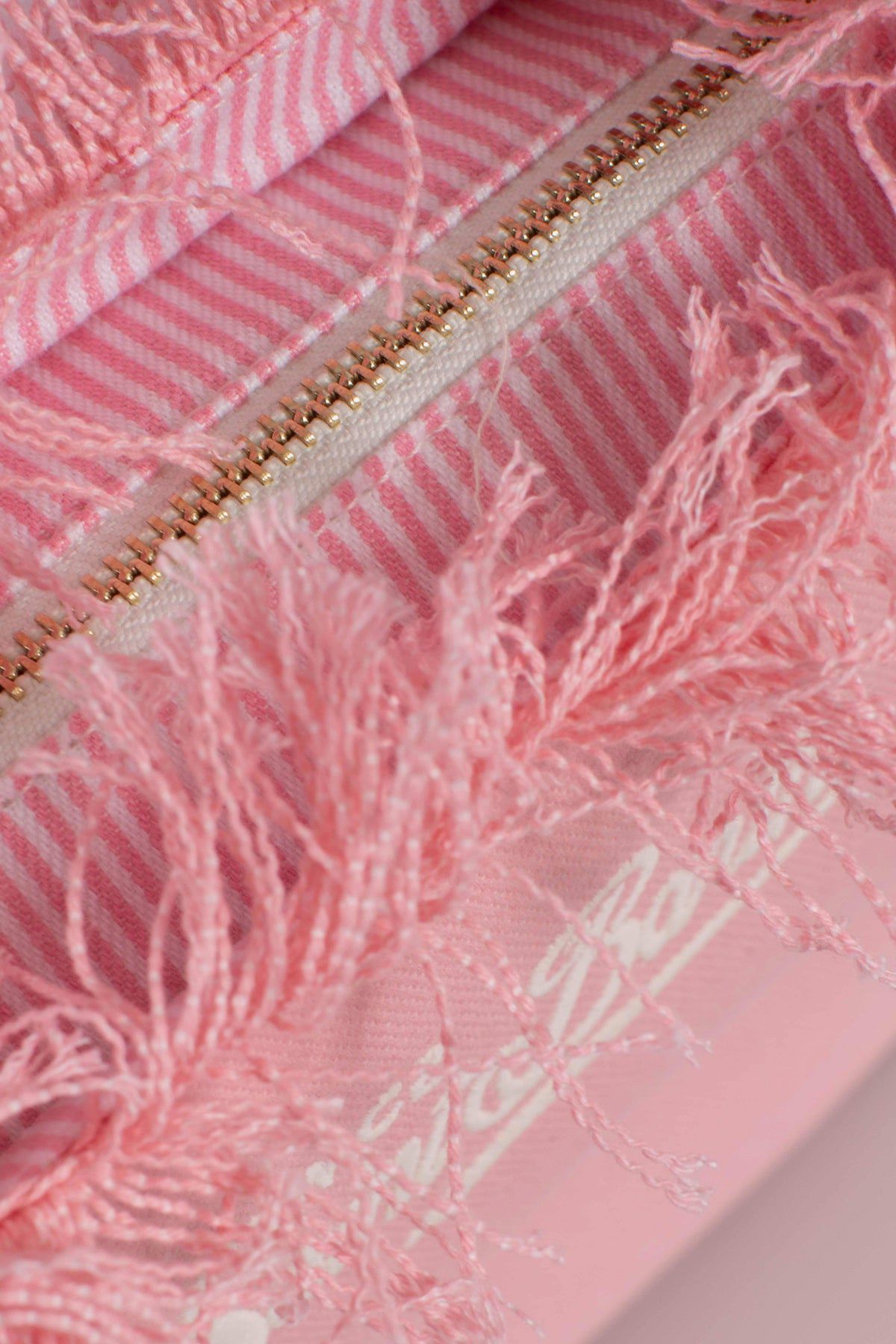 BORSA SHOPPER CITY IN TESSUTO ROSA CON FRANGE SAINT BARTH