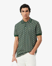 Polo dal taglio classico in jacquard con monogramma LACOSTE