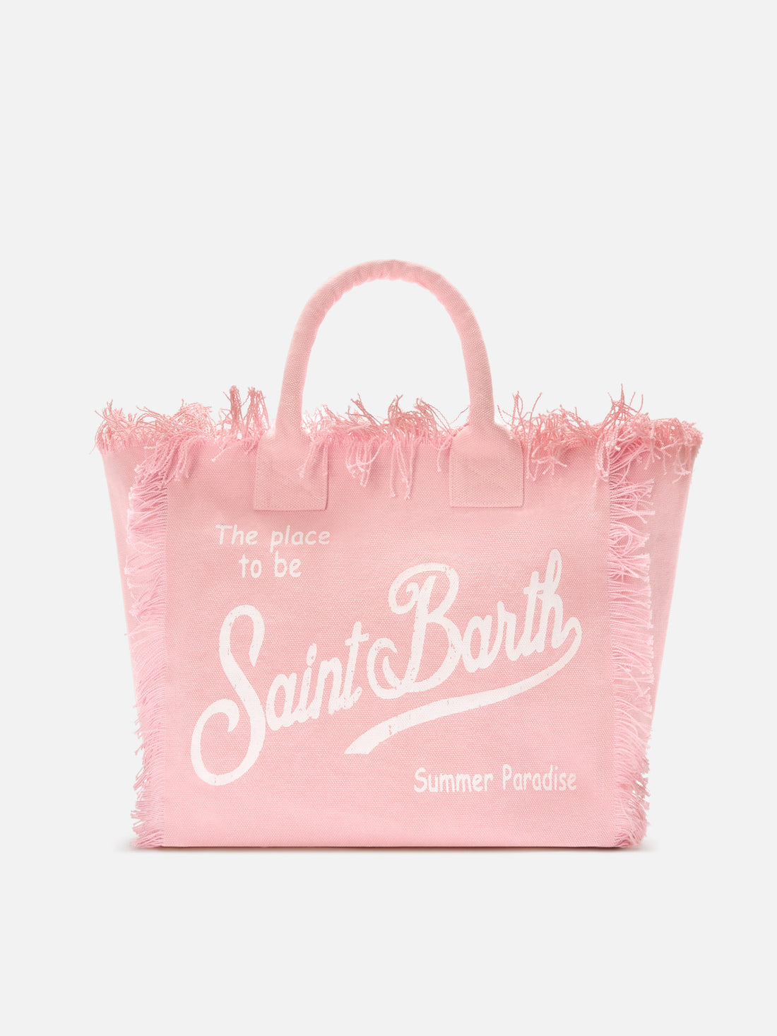 BORSA VANITY REGULAR ROSA IN CANVAS CON FRANGE SAINT BARTH