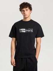 T-Shirt Con Logo A Timbro PALM ANGELS