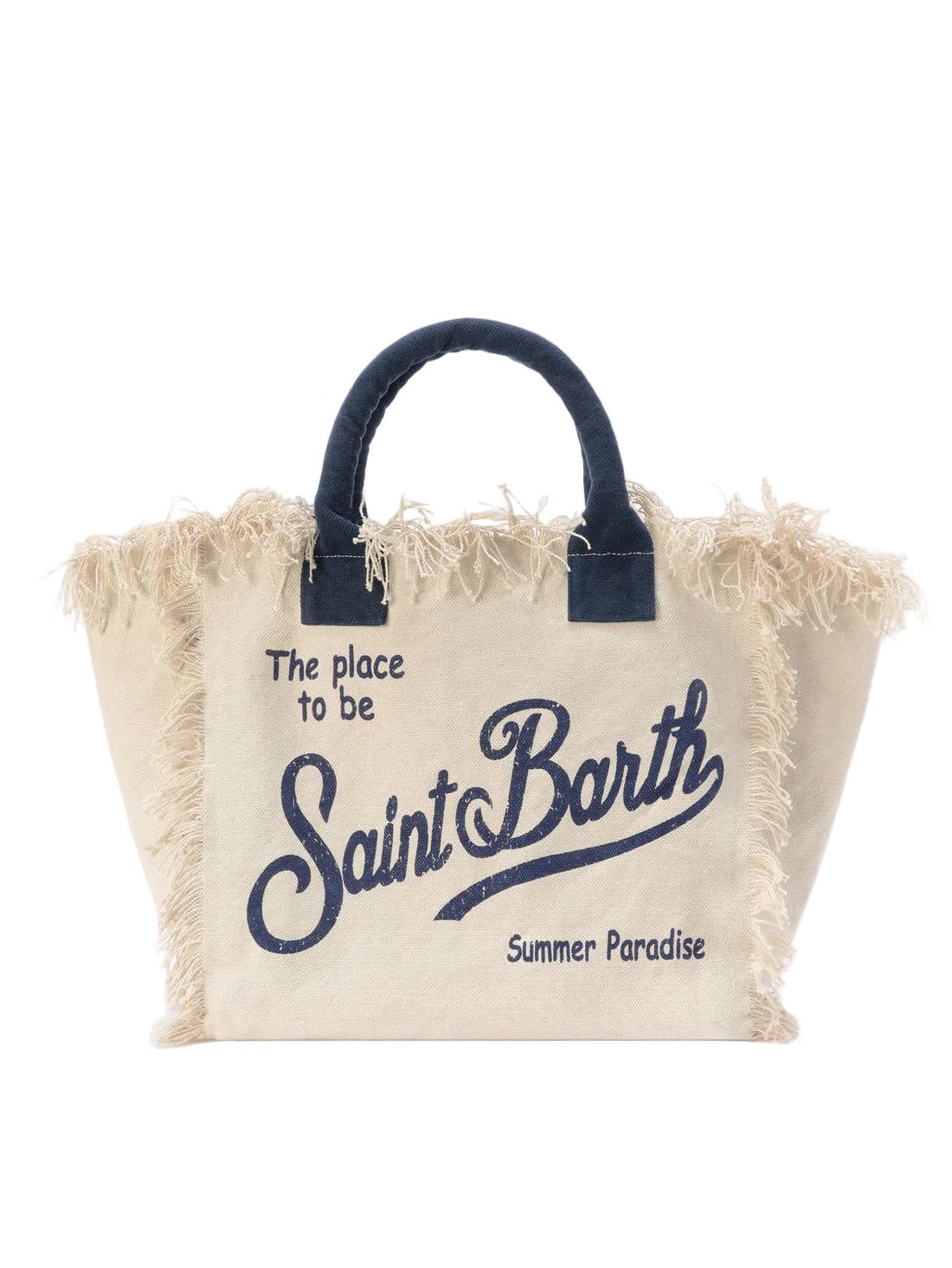 BORSA VANITY REGULAR BIANCA IN CANVAS CON FRANGE SAINT BARTH