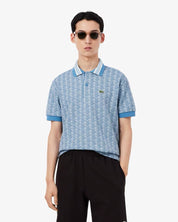 Polo dal taglio classico in jacquard con monogramma LACOSTE