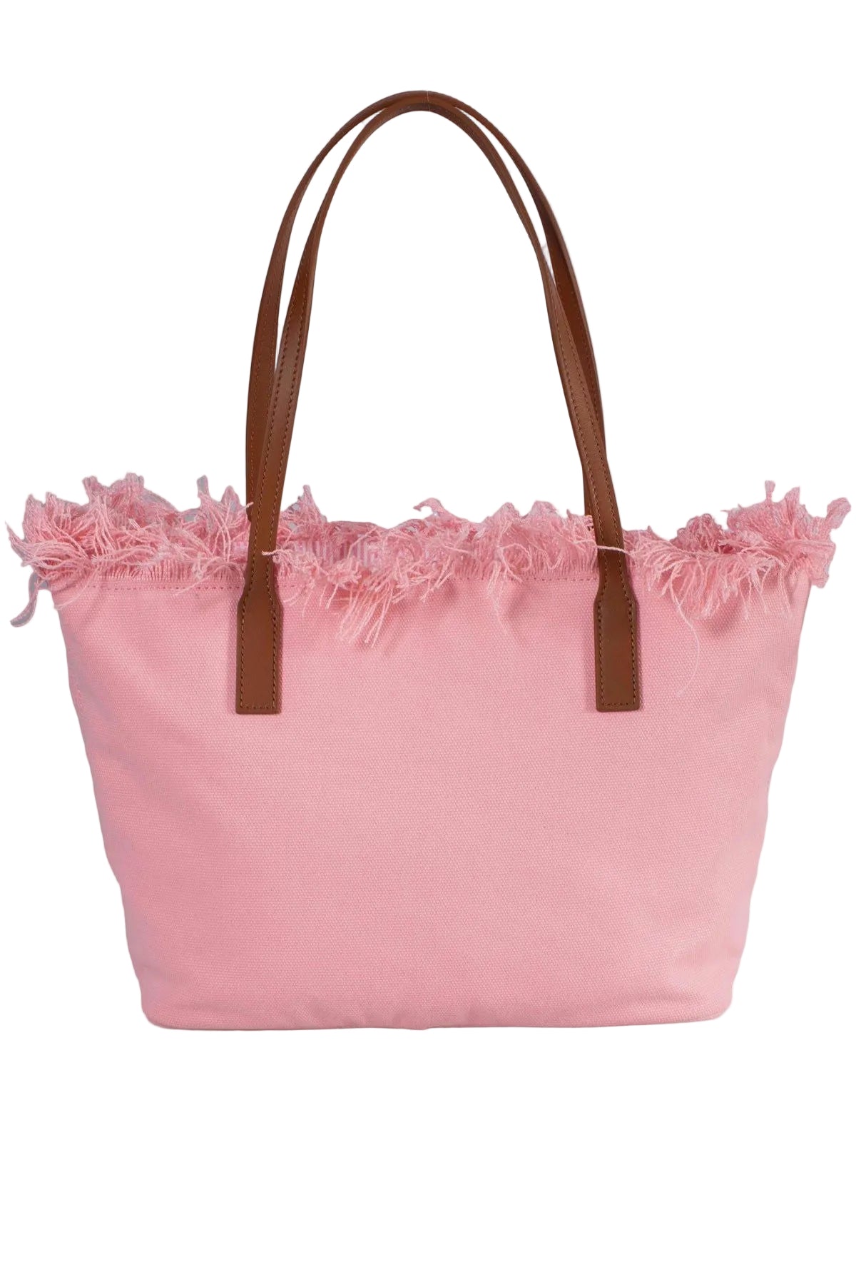BORSA SHOPPER CITY IN TESSUTO ROSA CON FRANGE SAINT BARTH