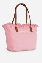 BORSA SHOPPER CITY IN TESSUTO ROSA CON FRANGE SAINT BARTH