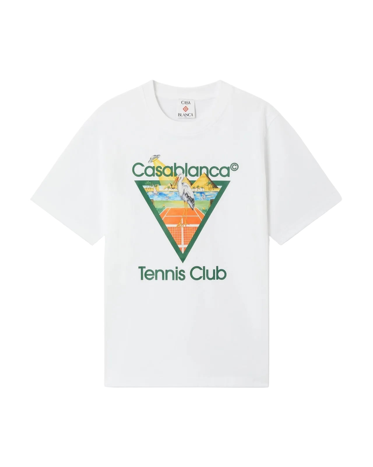 T-SHIRT A MANICHE CORTE WHITE TENNIS CLUB ICON PYRAMID ABDUCTION CASABLANCA