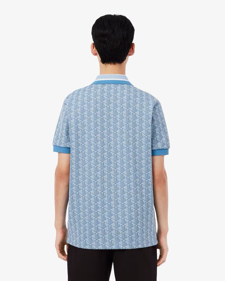 Polo dal taglio classico in jacquard con monogramma LACOSTE