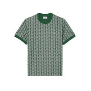 T-shirt slim fit con monogramma jacquard LACOSTE