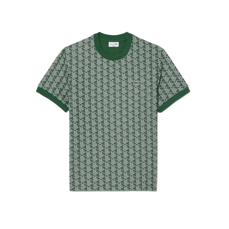 T-shirt slim fit con monogramma jacquard LACOSTE