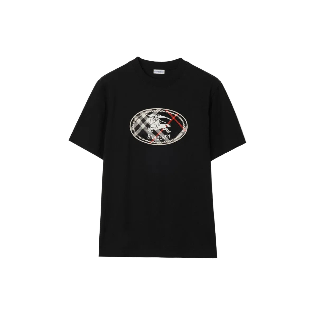 T-shirt in cotone Check con Knight Stamp Burberry