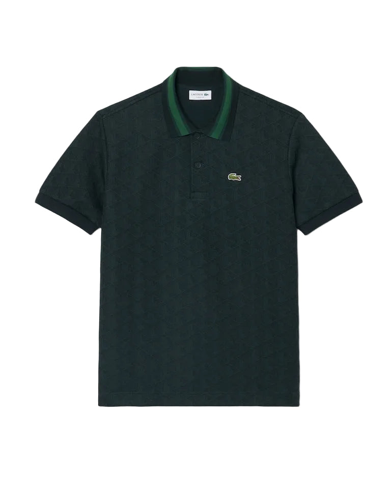 Polo dal taglio classico in jacquard con monogramma LACOSTE