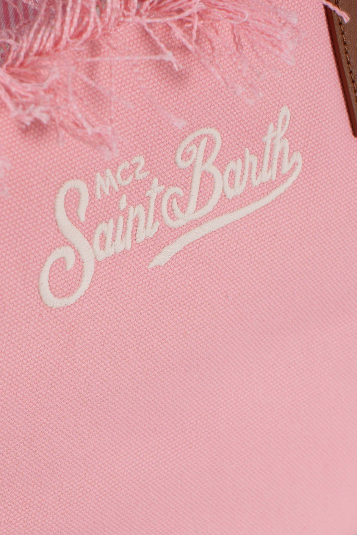 BORSA SHOPPER CITY IN TESSUTO ROSA CON FRANGE SAINT BARTH