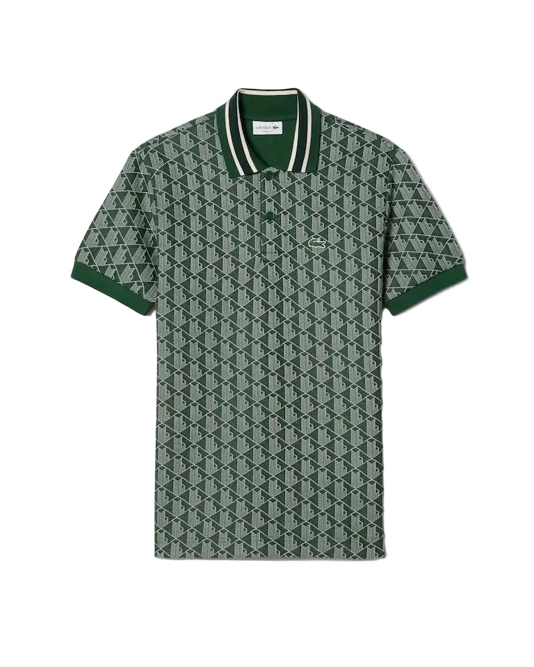 Polo dal taglio classico in jacquard con monogramma LACOSTE