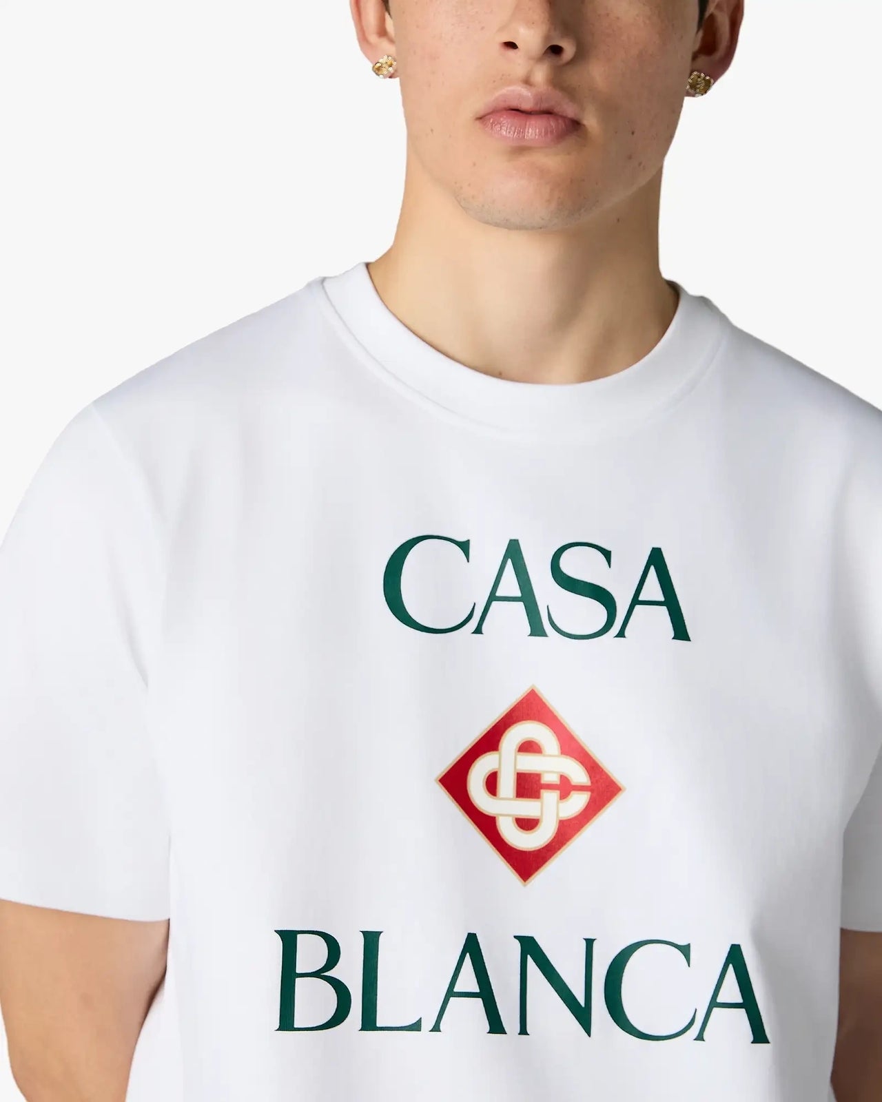 T-SHIRT A MANICHE CORTE CON LOGO CASABLANCA