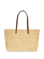 BORSA RAFFIA CON LOGO RICAMATO SAINT BARTH