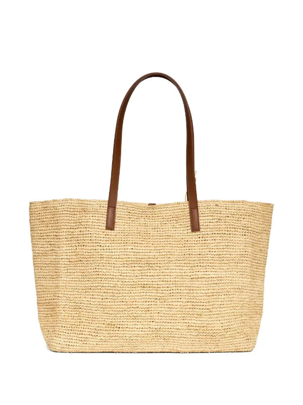 BORSA RAFFIA CON LOGO RICAMATO SAINT BARTH