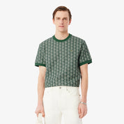 T-shirt slim fit con monogramma jacquard LACOSTE