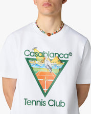 T-SHIRT A MANICHE CORTE WHITE TENNIS CLUB ICON PYRAMID ABDUCTION CASABLANCA
