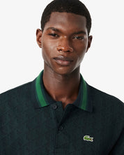 Polo dal taglio classico in jacquard con monogramma LACOSTE