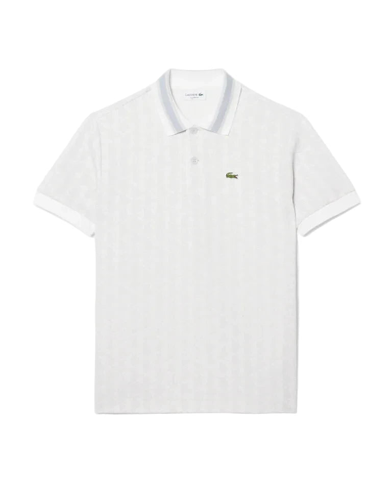 Polo dal taglio classico in jacquard con monogramma LACOSTE