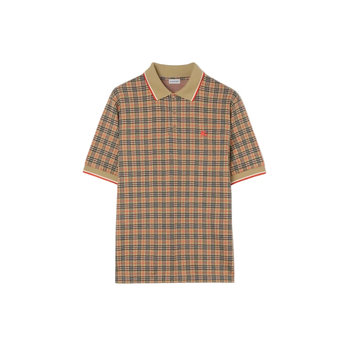 Polo BURBERRY in misto cotone con Check