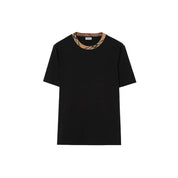 T-shirt in cotone con finiture Check BURBERRY