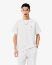 T-shirt slim fit con monogramma jacquard LACOSTE