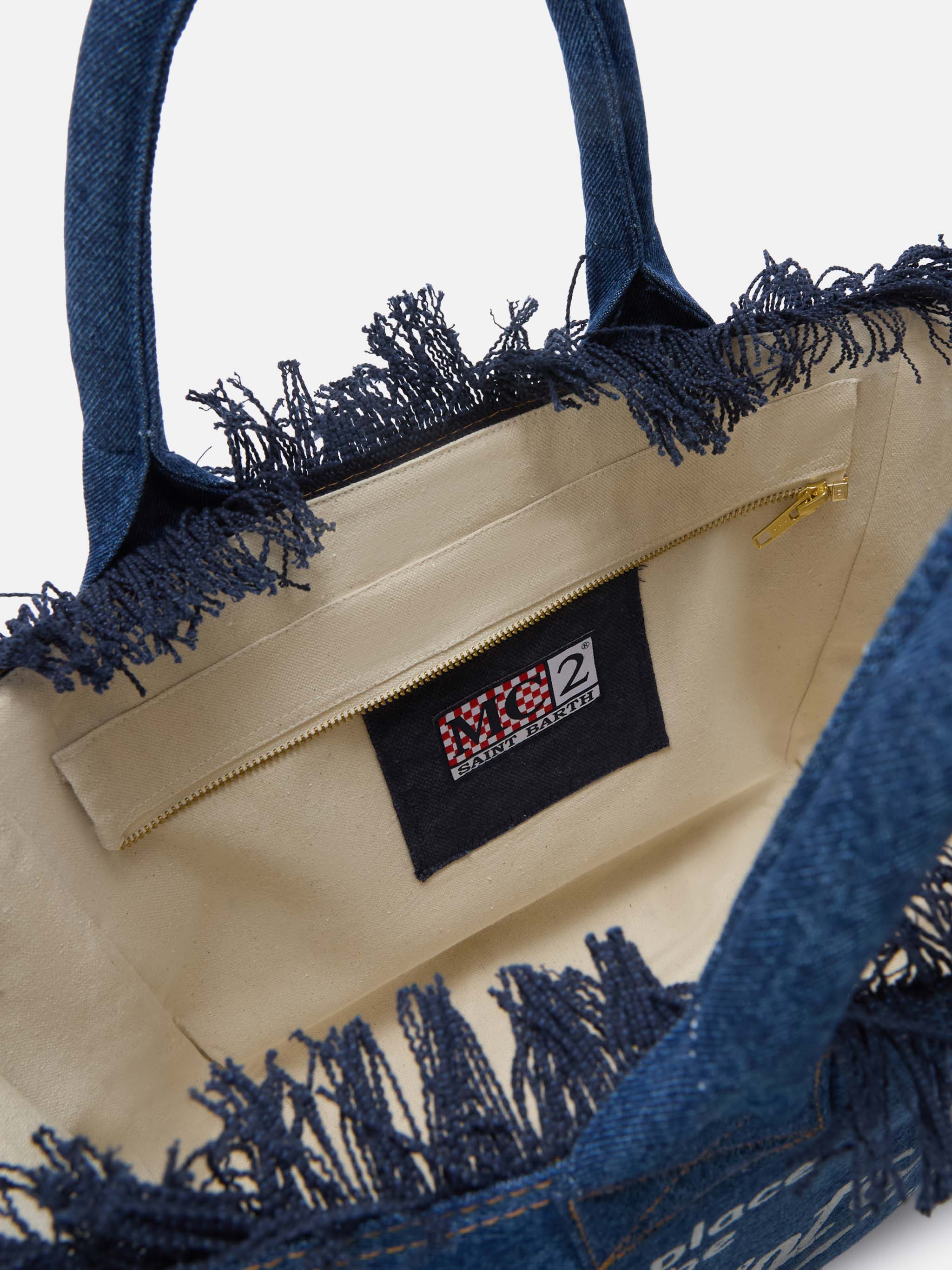 BORSA VANITY REGULAR IN DENIM LAVAGGIO SCURO SAINT BARTH