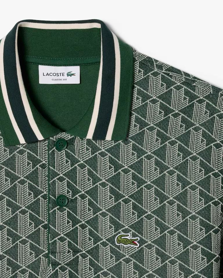 Polo dal taglio classico in jacquard con monogramma LACOSTE