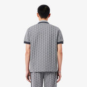 Polo dal taglio classico in jacquard con monogramma LACOSTE