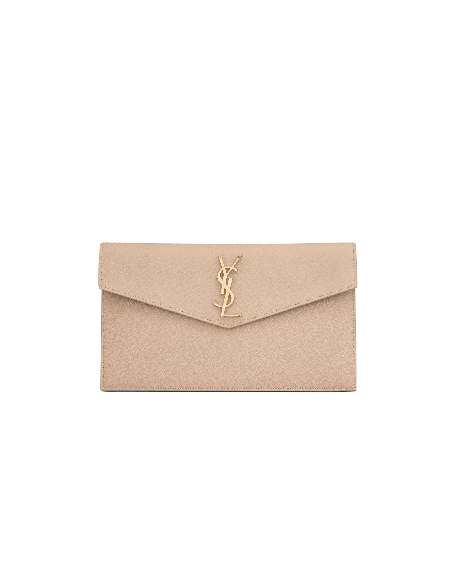 POCHETTE YSL UPTOWN IN PELLE GOFFRATA GRAIN DE POUDRE